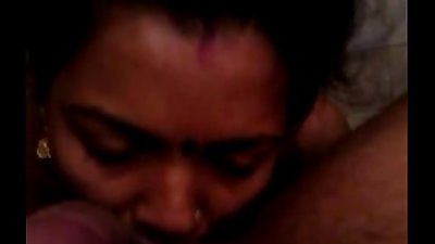 Indian wife sucking her mans cock in bedroom