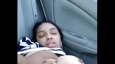 Horny indian masturbating in car with her boyfriend