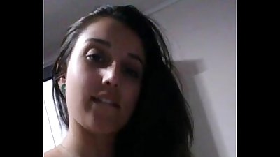 Beautiful babe applying lotion on her big tits - fuckmyindiangf.com